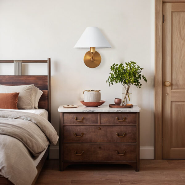 Elegant Linen Glow Sconce - Image 8