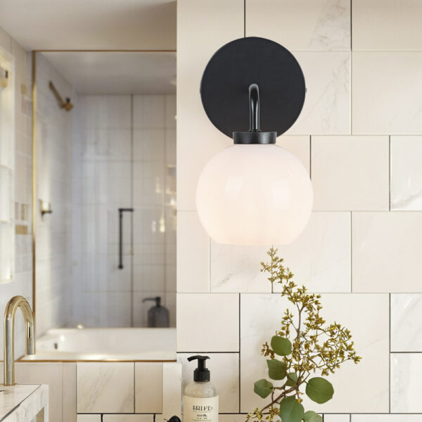 Blown Glass Steel Frame Single Sconce Collection - Image 8