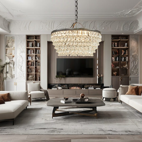 Vintage Crystal Raindrop Elegance Chandelier - Image 8