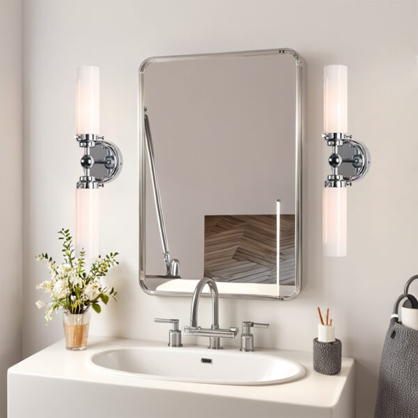 Milk Glass Double Tube Sconce Vanity Light - Image 37