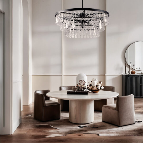 Vintage-Inspired Textured Glass Chandelier - Image 8