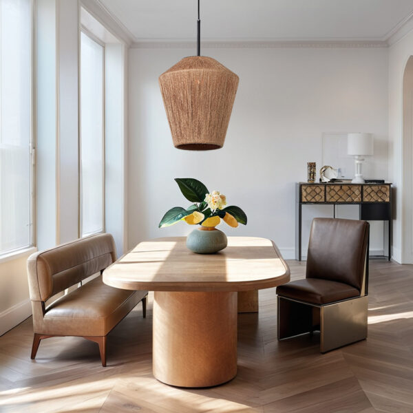 Boho-Chic Jute Ambience Pendant Light - Image 9