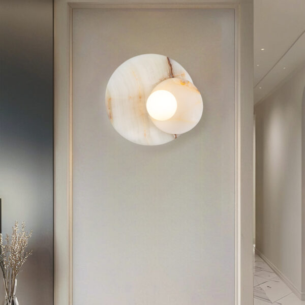 Opaline Cream Sculpture Wall Sconce - Image 8