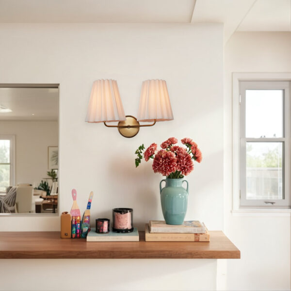 Modern Brass Double Sconce for Transitional Decor - Image 7