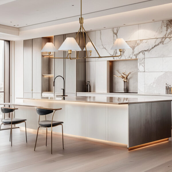 Architectural Tapered Shades Chandelier - Image 19