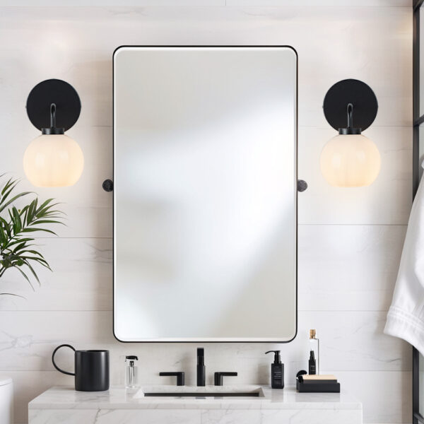 Blown Glass Steel Frame Single Sconce Collection - Image 9