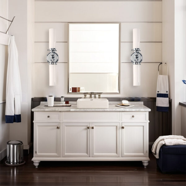 Milk Glass Double Tube Sconce Vanity Light - Image 38