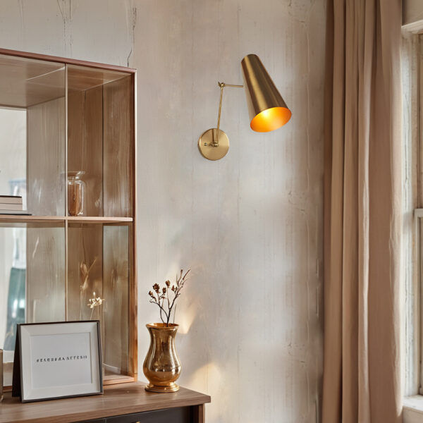 Elegant Articulating Mid-Century Modern Metal Sconce - Image 11