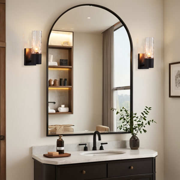 Transparent Glass Cylinder Wall Lamp with Handcrafted Design - Image 9