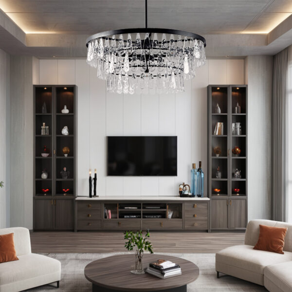 Vintage-Inspired Textured Glass Chandelier - Image 9