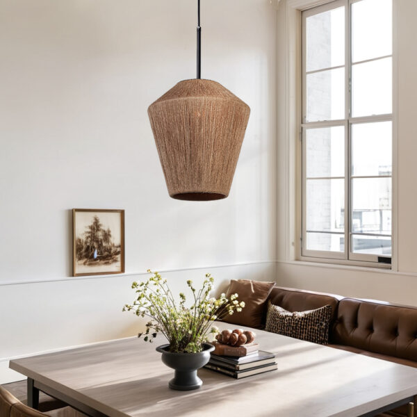 Boho-Chic Jute Ambience Pendant Light - Image 10