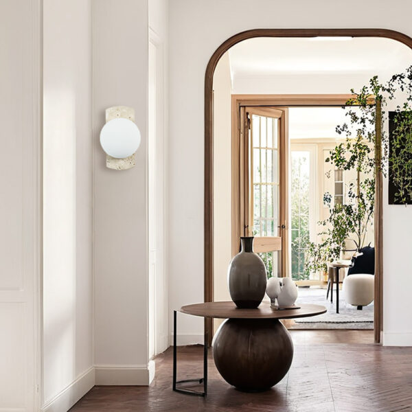 Travertine Opaline Wall Sconce - Image 9