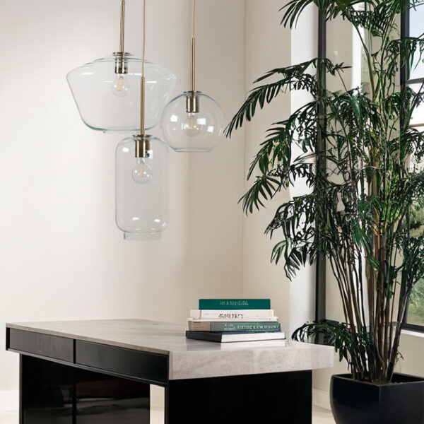 Adjustable 3 Light Glass Shade Pendant Light - Image 10