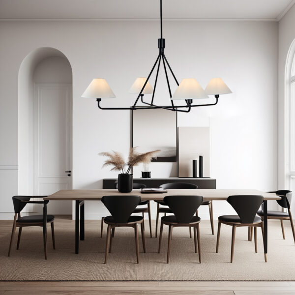 Architectural Tapered Shades Chandelier - Image 9