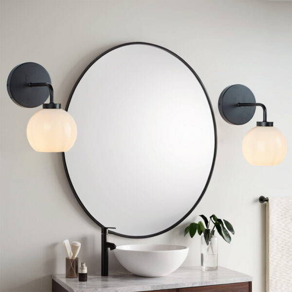 Blown Glass Steel Frame Single Sconce Collection - Image 10