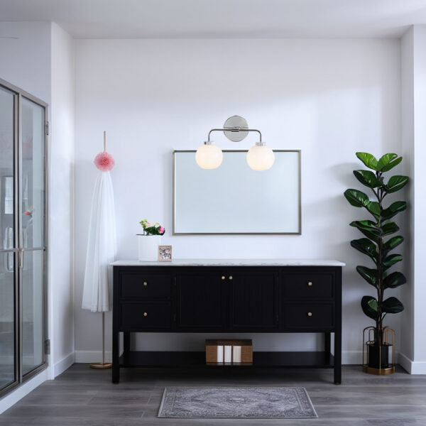 Globe Shade Matte Finish with Brass Accents Double Light Sconce - Image 62