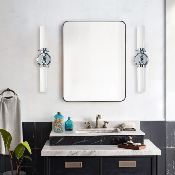 Milk Glass Double Tube Sconce Vanity Light - Image 39