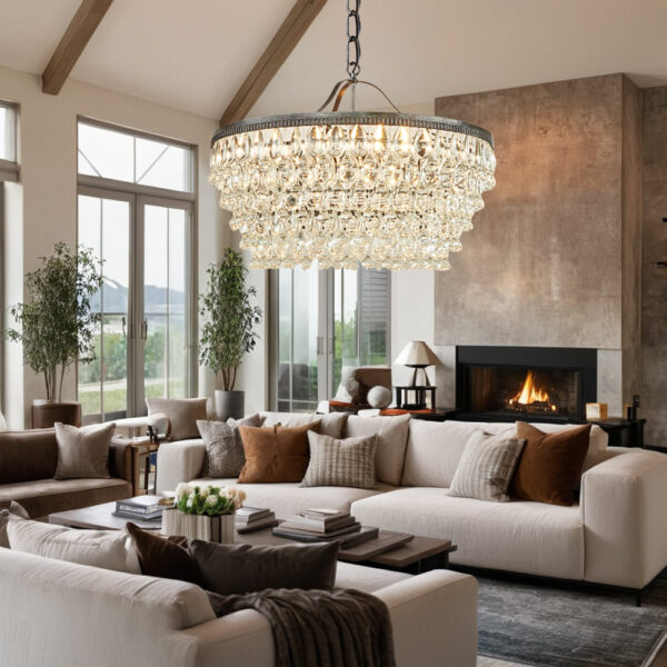 Vintage Crystal Raindrop Elegance Chandelier - Image 10