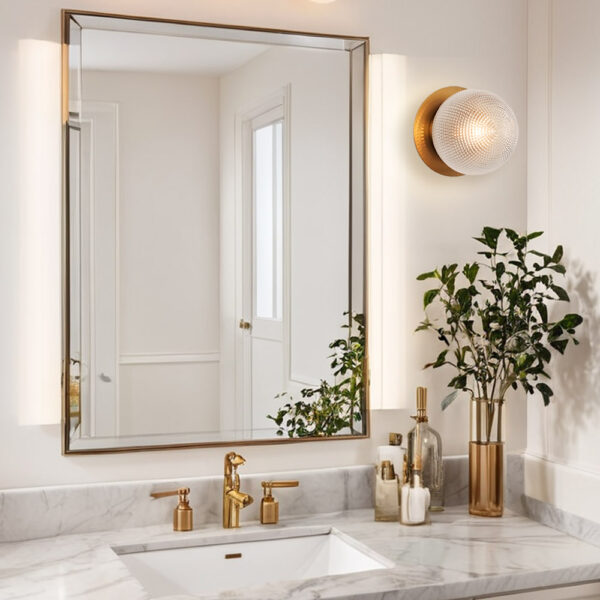 Minimalist Textured Prismatic Glass Wall Sconce - Image 10