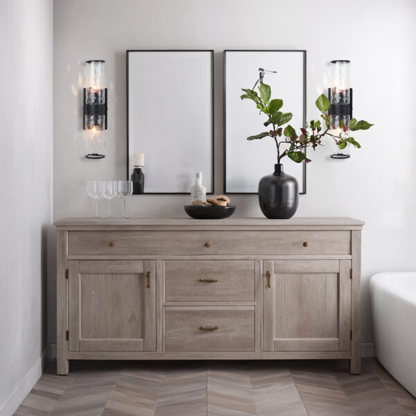 Hammered Clear Glass Shades Candelabra Sconce - Image 10