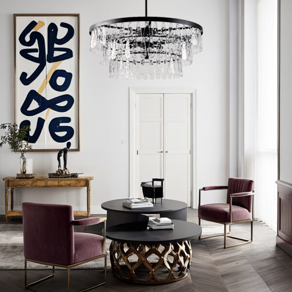 Vintage-Inspired Textured Glass Chandelier - Image 10