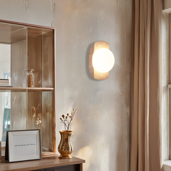 Travertine Opaline Wall Sconce - Image 10