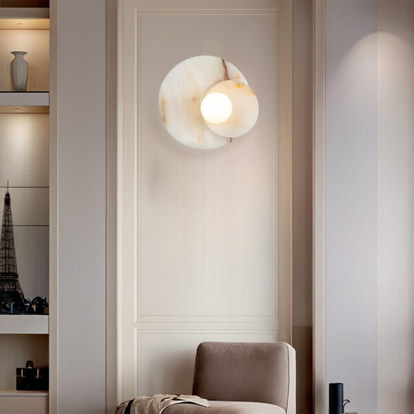 Opaline Cream Sculpture Wall Sconce - Image 10