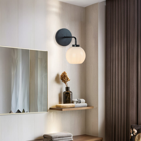 Blown Glass Steel Frame Single Sconce Collection - Image 11
