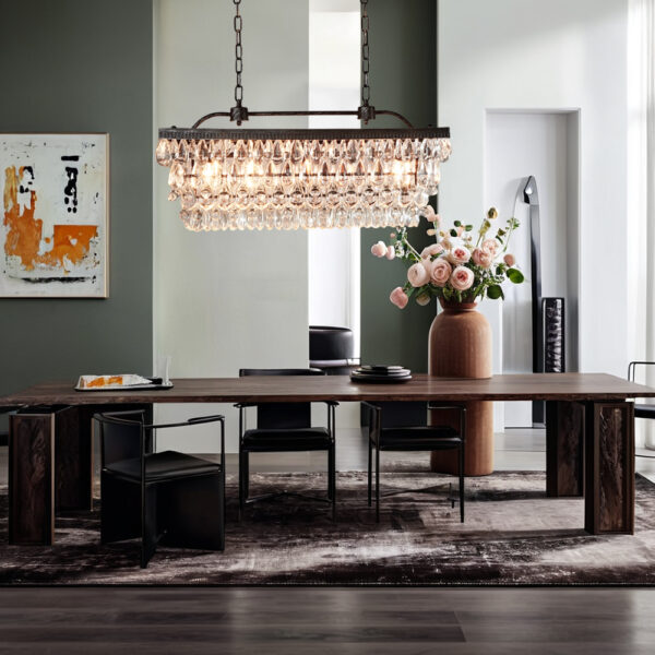 Crystal Raindrop Elegance Rectangular Chandelier - Image 10
