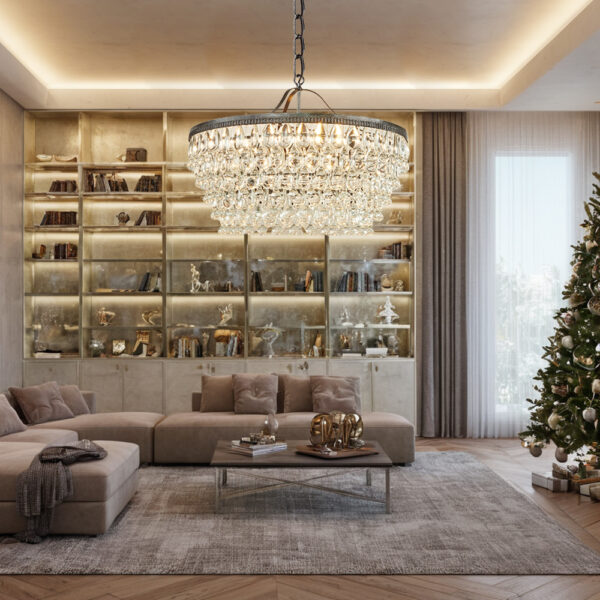 Vintage Crystal Raindrop Elegance Chandelier - Image 11