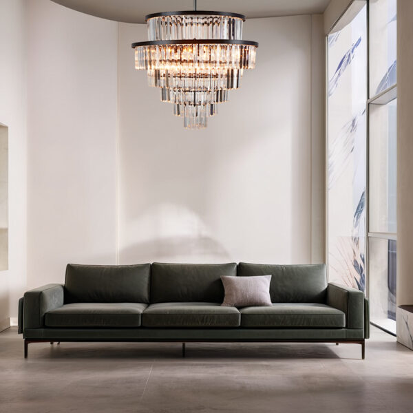 Crystal Elegance Vintage Brass Living Room Chandelier - Image 12