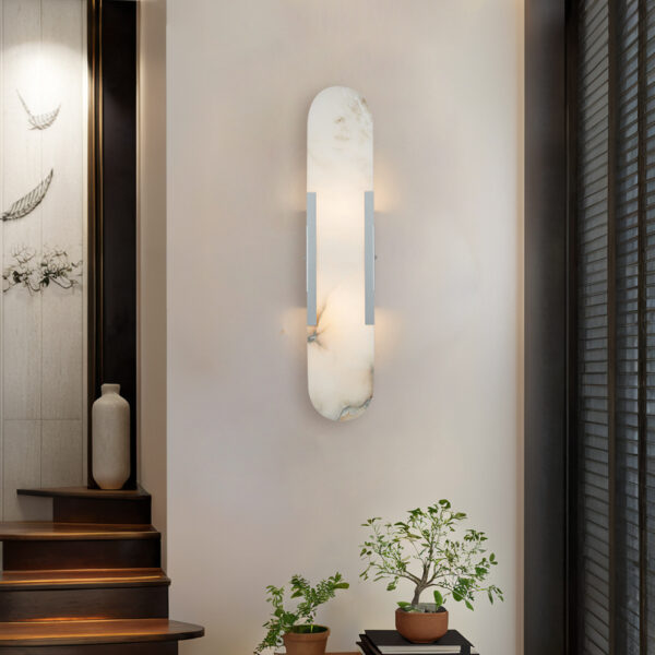 Alabaster Elegance Backplate Sconce - Image 22