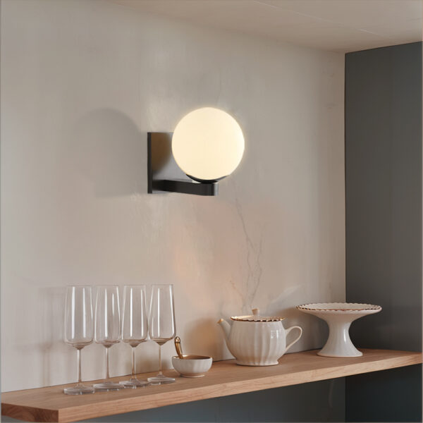 Globe Shade Matte Finish with Brass Accents Single Light Sconce - Image 11
