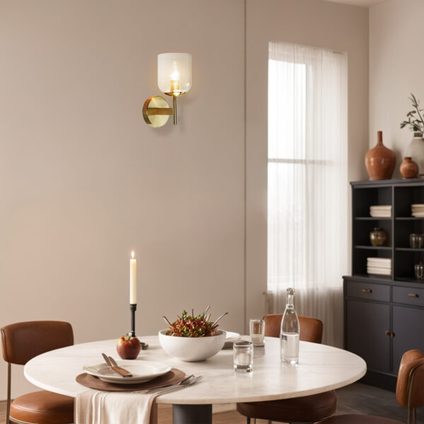 Bell-shaped Fluted Glass Wall Sconce - Image 11