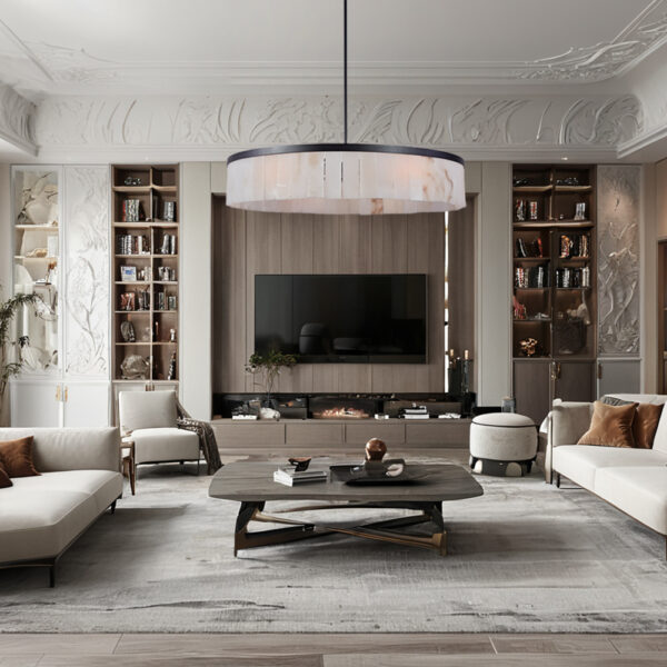 Modern Alabaster Rustic Chandelier - Image 12