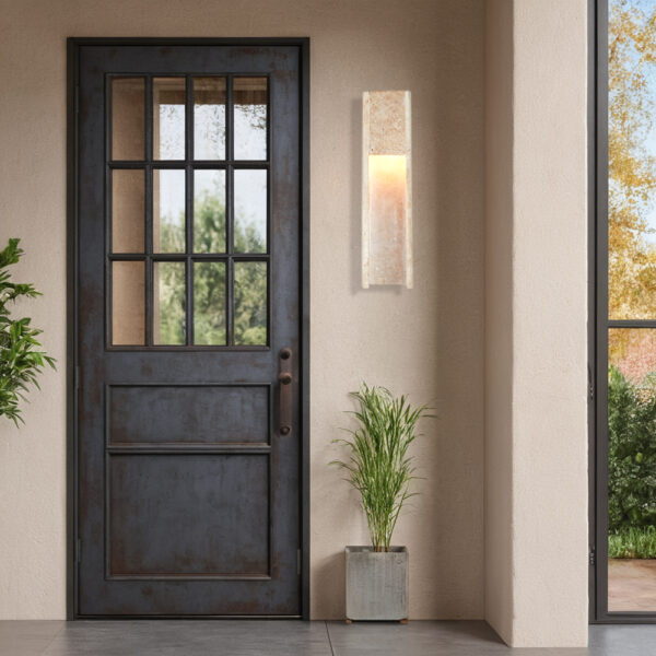 Travertine Polished Stainless Steel Canopy Outdoor Sconce - Image 12