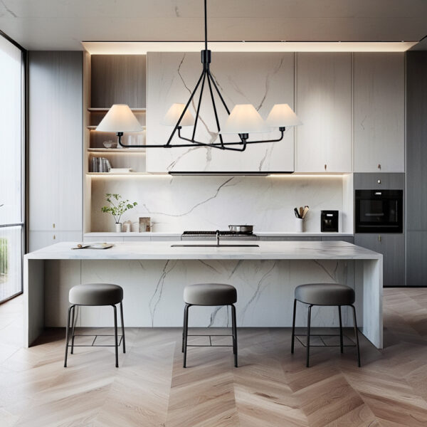 Architectural Tapered Shades Chandelier - Image 11