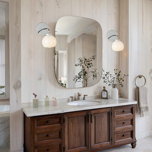Blown Glass Steel Frame Single Sconce Collection - Image 64