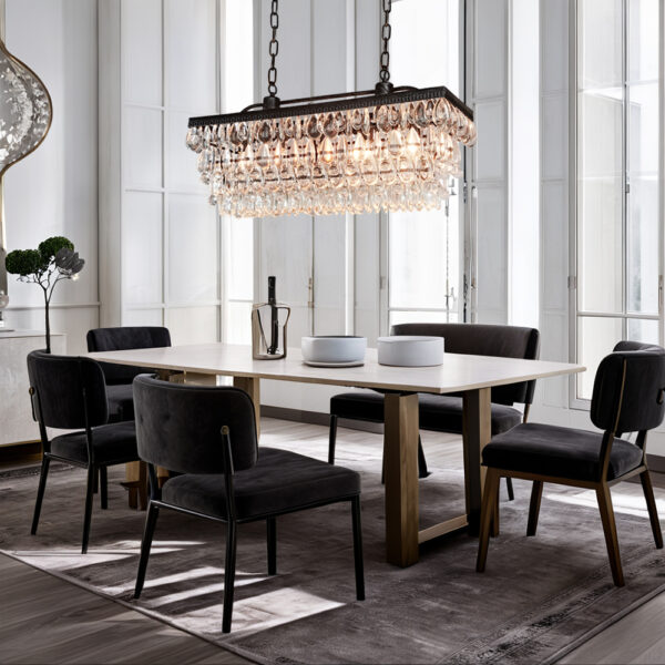 Crystal Raindrop Elegance Rectangular Chandelier - Image 11
