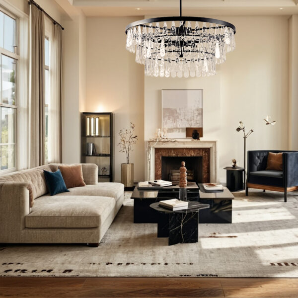 Vintage-Inspired Textured Glass Chandelier - Image 12
