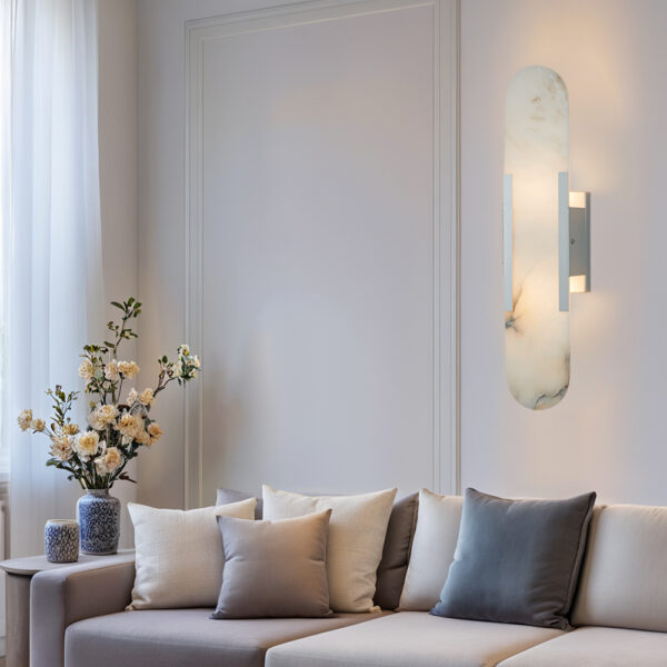 Alabaster Elegance Backplate Sconce - Image 23