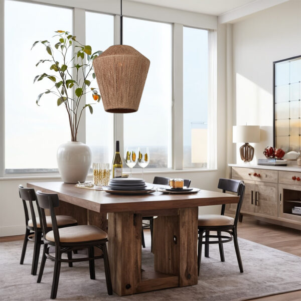 Boho-Chic Jute Ambience Pendant Light - Image 13