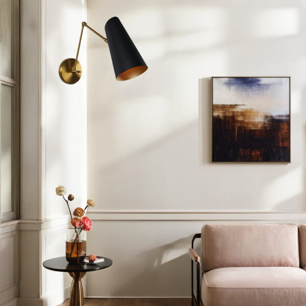 Elegant Articulating Mid-Century Modern Metal Sconce - Image 21