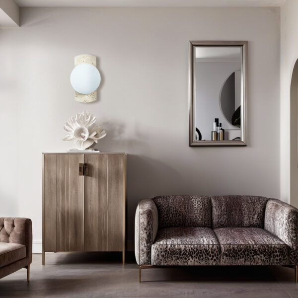 Travertine Opaline Wall Sconce - Image 12