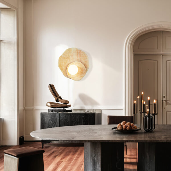 Opaline Cream Sculpture Wall Sconce - Image 12