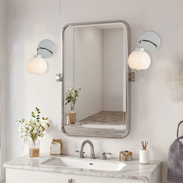 Blown Glass Steel Frame Single Sconce Collection - Image 65