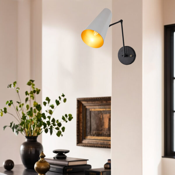 Elegant Articulating Mid-Century Modern Metal Sconce - Image 62