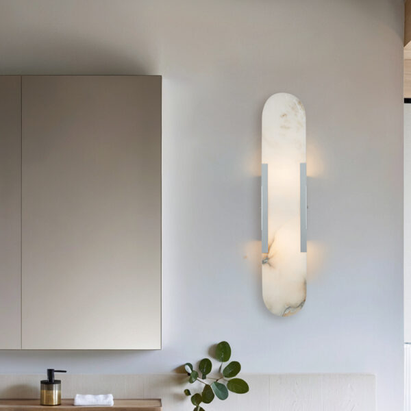 Alabaster Elegance Backplate Sconce - Image 24