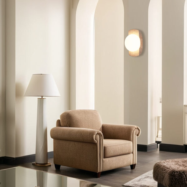 Travertine Opaline Wall Sconce - Image 13