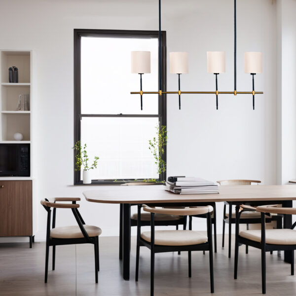 LuxeLinen Linear Metal Chandelier - Image 13